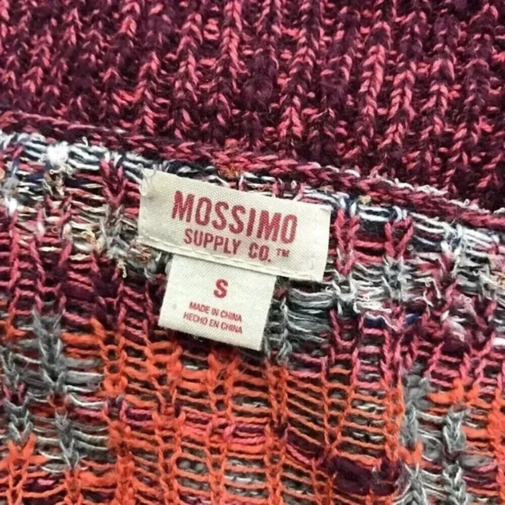MOSSIMO Tribal Pattern Burgundy Cardigan Size SMALL